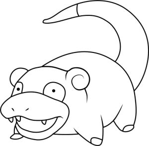 Tô màu Pokemon Slowpoke dễ thương cho bé