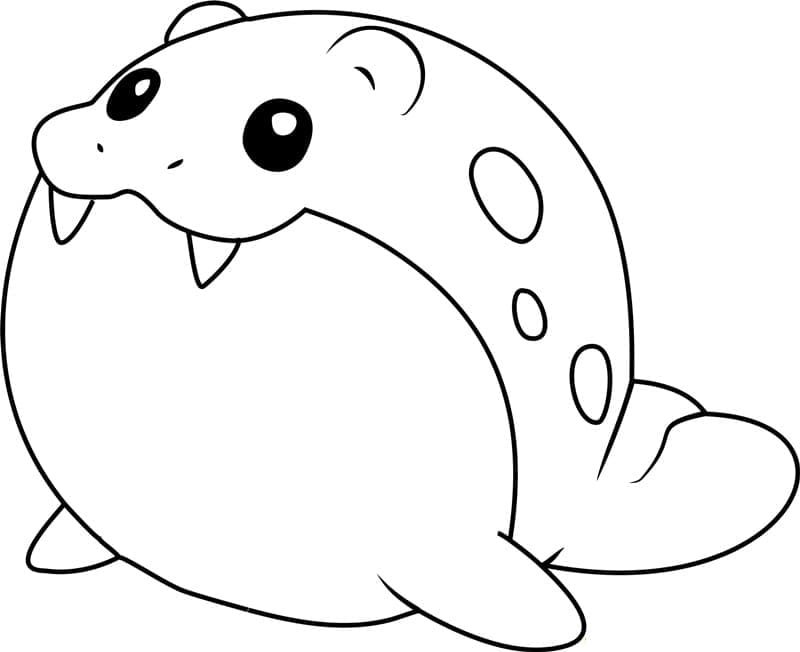 Tô màu Pokemon Spheal giúp bé rèn luyện khả năng tô màu