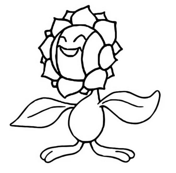 Tô màu Pokemon Sunflora dễ thương cho bé