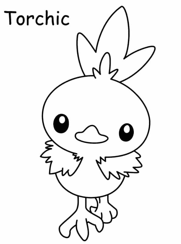 Tô màu Pokemon Torchic dễ thương cho bé
