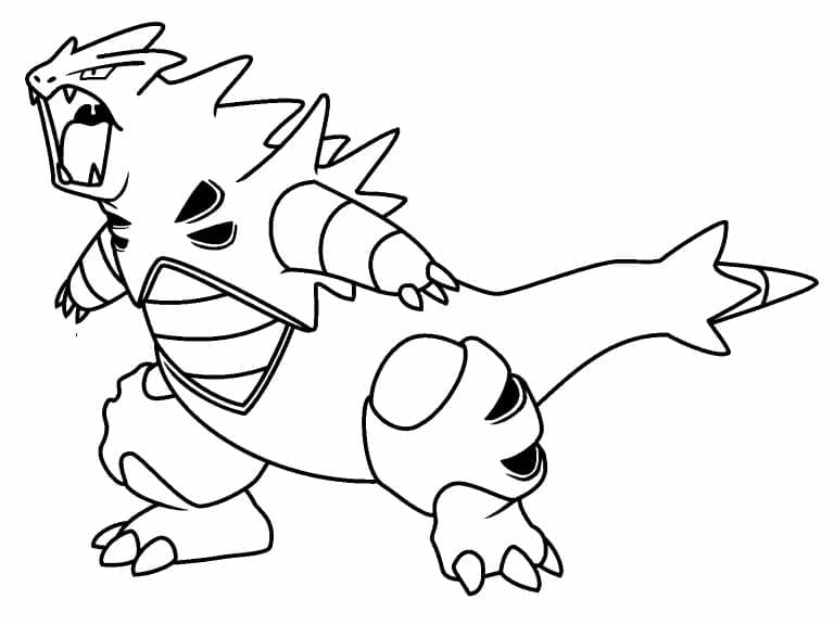 Tô màu Pokemon Tyranitar dễ thương cho bé