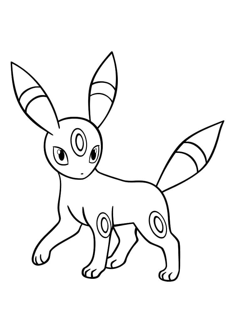 Tô màu Pokemon Umbreon cho bé tập tô