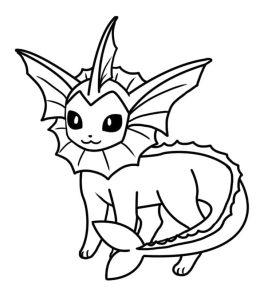 Tô màu Pokemon Vaporeon dễ thương cho bé
