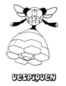 Tô màu Pokemon Vespiquen dễ thương cho bé
