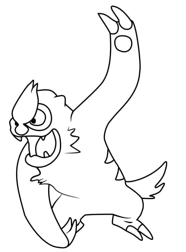 Tô màu Pokemon Vigoroth dễ thương cho bé