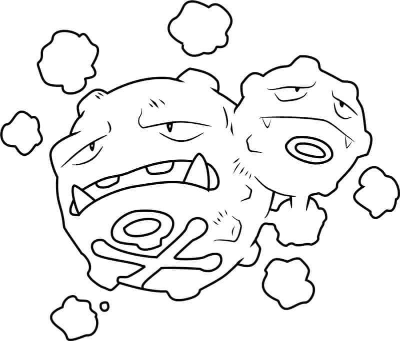 Tô màu Pokemon Weezing cho bé tập tô