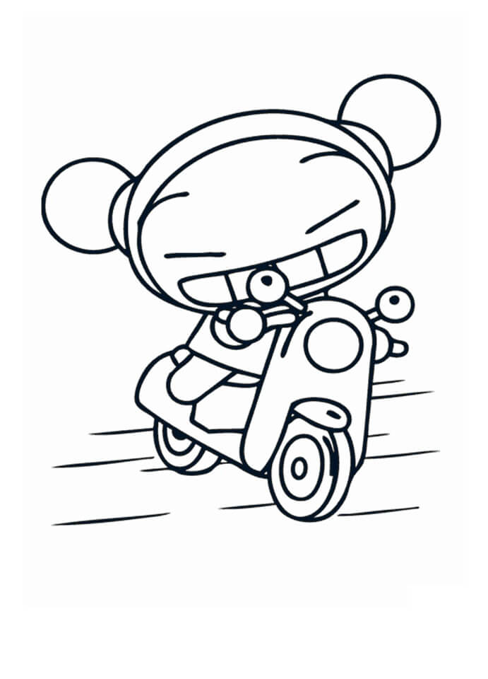 Tô màu Pucca Lái Xe Máy giúp bé rèn luyện khả năng tô màu