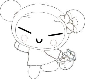 Tô màu Pucca và Giỏ Hoa dễ thương cho bé