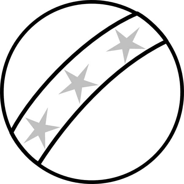 Tô màu Quả Bóng Với 3 Ngôi Sao cho bé tập tô