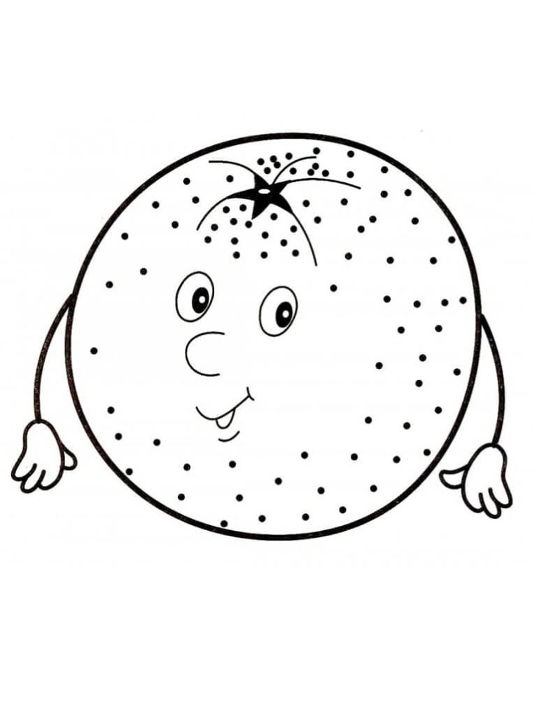 Tô màu Quả Cam Dễ Thương 1 Tô màu Quả Cam Dễ Thương giúp bé rèn luyện khả năng tô màu