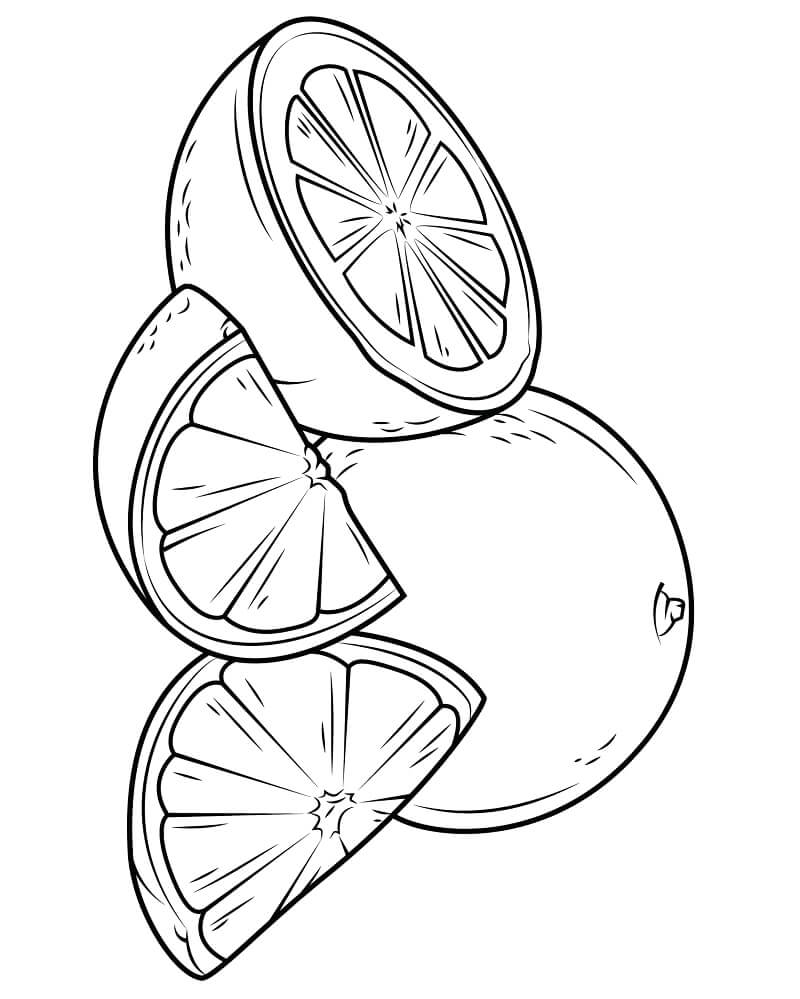 Tô màu Quả Cam và Những Miếng Cam 1 Tô màu Quả Cam và Những Miếng Cam giúp bé rèn luyện khả năng tô màu