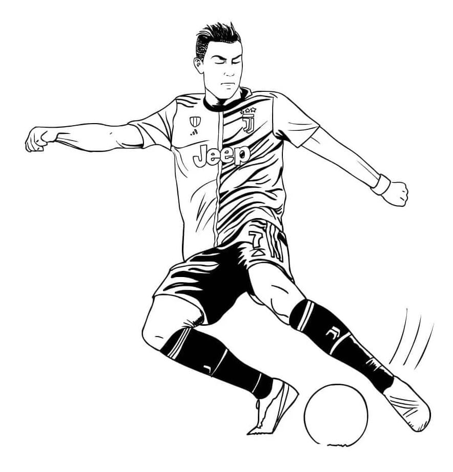 Tô màu Ronaldo Đá Bóng dễ thương cho bé