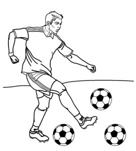 Tô màu Ronaldo Đang Đá Bóng dễ thương cho bé
