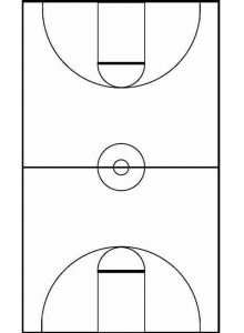 Tô màu sân bóng rổ cho bé tập tô