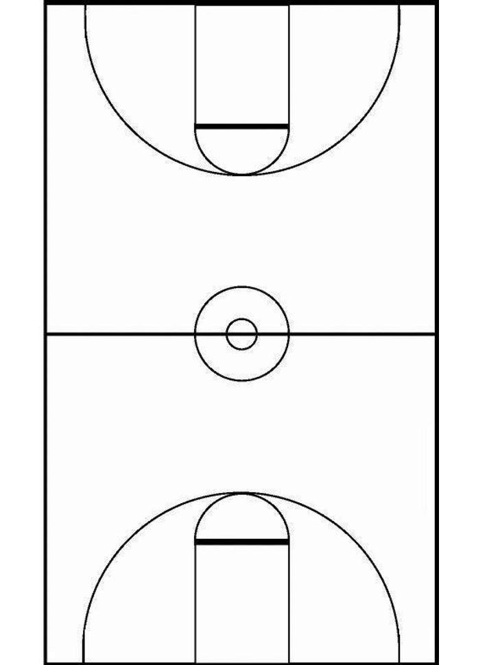 Tô màu sân bóng rổ cho bé tập tô