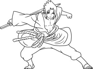 Tô màu Sasuke Chiến Đấu cho bé tập tô