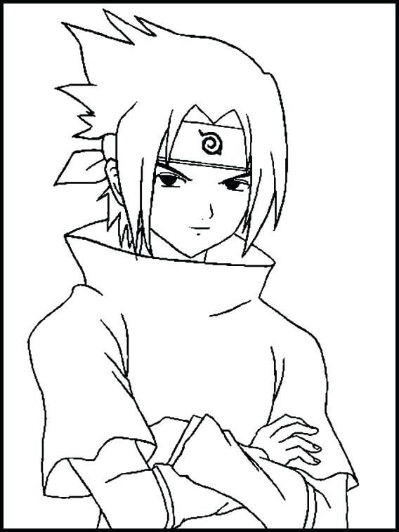 Tô màu Sasuke Mỉm Cười dễ thương cho bé