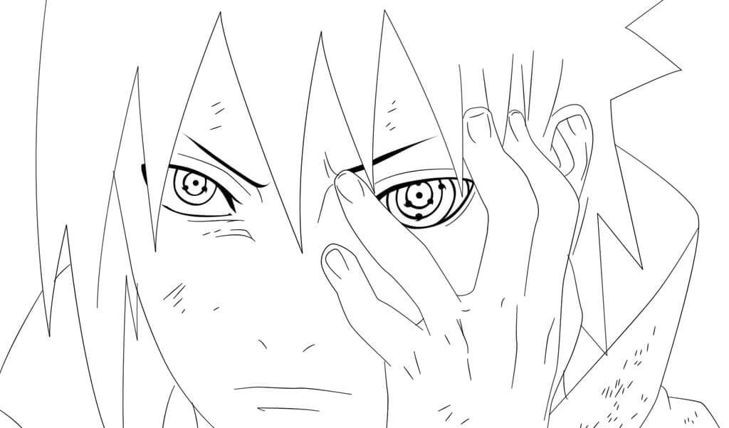 Tô màu Sasuke Sử Dụng Sharingan cho bé tập tô