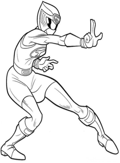 Tô màu siêu nhân cuồng phong xanh dễ thương cho bé