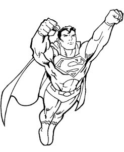 Tô màu siêu nhân đang bay giúp bé rèn luyện khả năng tô màu