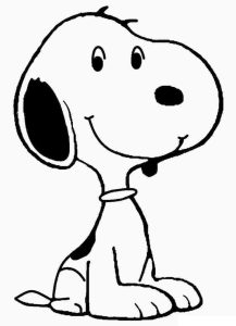 Tô màu Snoopy Mỉm Cười dễ thương cho bé