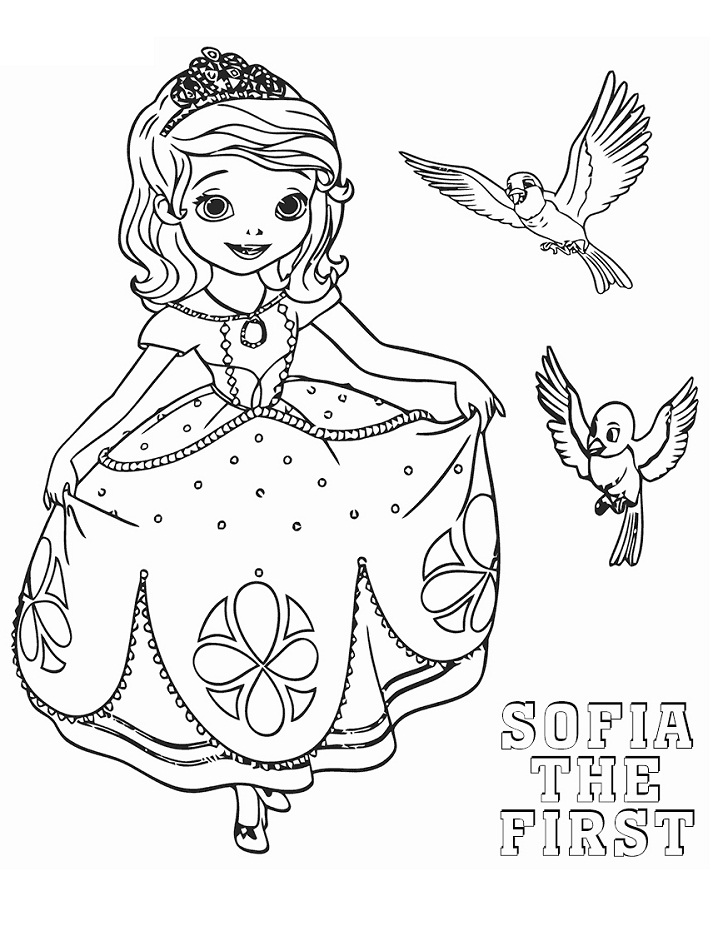 Tô màu sofia và những chú chim cho bé tập tô