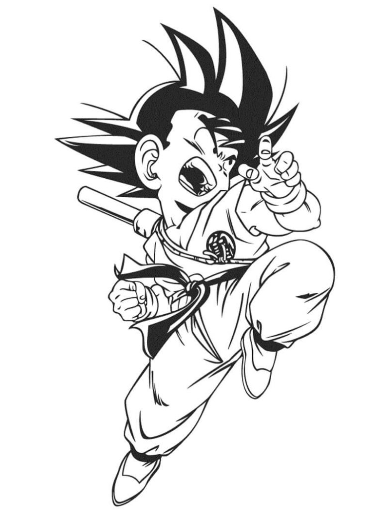 Tô màu Son Goku Nhỏ Bé Tức Giận 1 Tô màu Son Goku Nhỏ Bé Tức Giận cho bé tập tô