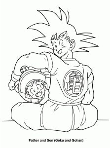 Tô màu Son Goku và Son Gohan giúp bé rèn luyện khả năng tô màu