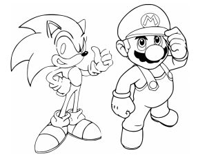 Tô màu sonic và mario cho bé tập tô
