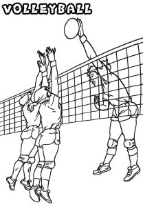 Tô màu thi đấu bóng chuyền dễ thương cho bé