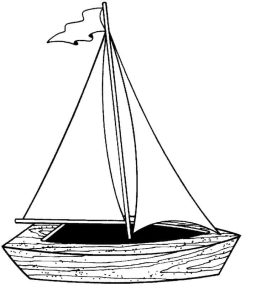 Tô màu Thuyền Buồm Gỗ cho bé tập tô