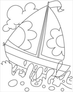 Tô màu Thuyền Buồm Nhỏ Cute cho bé tập tô