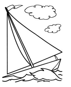 Tô màu Thuyền Buồm Trên Biển dễ thương cho bé