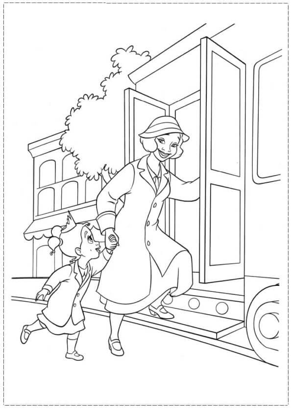 Tô màu Tiana Lên Xe Ngựa giúp bé rèn luyện khả năng tô màu