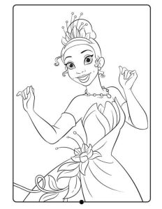 Tô màu Tiana Trong Lễ Hội Hóa Trang dễ thương cho bé