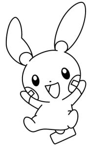 Tô màu tranh to mau pokemon minun cho bé tập tô