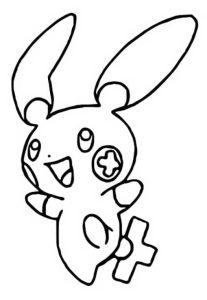 Tô màu tranh to mau pokemon plusle giúp bé rèn luyện khả năng tô màu