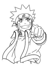 Tô màu uzumaki naruto vui vẻ cho bé tập tô