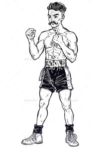 Tô màu võ sĩ và bộ ria mép giúp bé rèn luyện khả năng tô màu