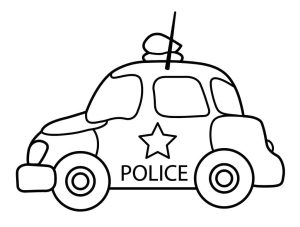 Tô màu Xe Cảnh Sát Dễ Thương dễ thương cho bé