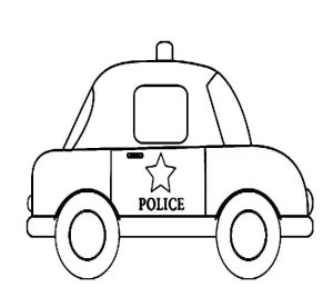 Tô màu Xe Cảnh Sát Đơn Giản dễ thương cho bé
