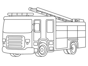 Tô màu xe cứu hỏa và thang giúp bé rèn luyện khả năng tô màu