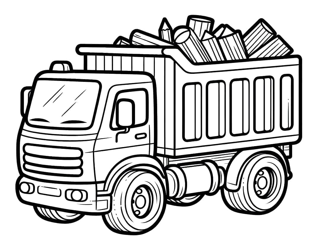 Tô màu Xe Tải Chở Gỗ