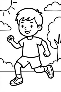 Tô màu Cậu Bé Đáng Yêu Tập Thể Dục
