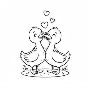 Tô màu 1 cặp đôi uyên ương giúp bé rèn luyện khả năng tô màu