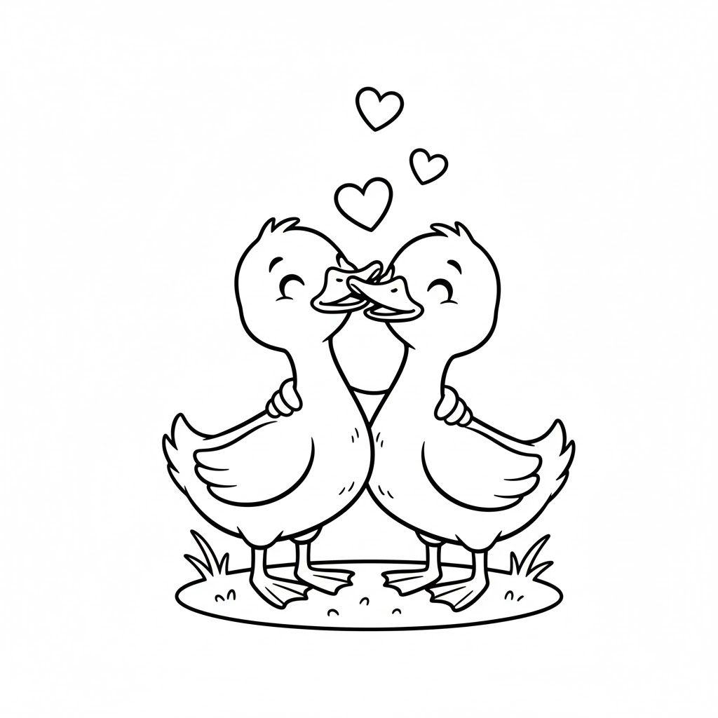 Tô màu 1 cặp đôi uyên ương giúp bé rèn luyện khả năng tô màu