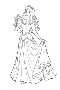 Tô màu Aurora Cầm Bông Hoa