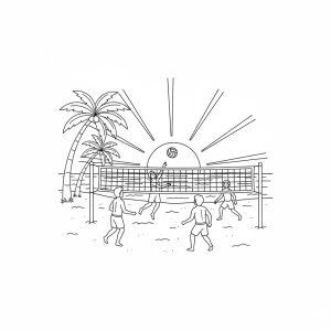 Bóng Chuyền Bãi Biển Buổi Chiều