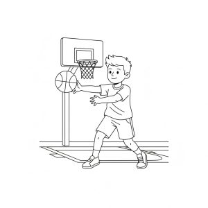 Cậu Bé Ném Bóng Rổ