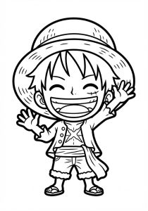 Tô màu Chibi Luffy Vui Vẻ